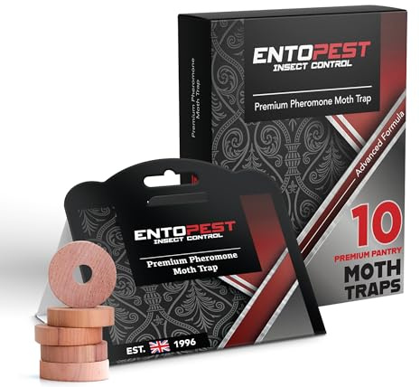 Entopest Killer di tarme | 10 trappole Professionali da dispensa Contro Le tarme | Repellente di tarme da Cucina | Trattamento antitarme | Prodotto antitarme | Trappole con feromoni di Carta