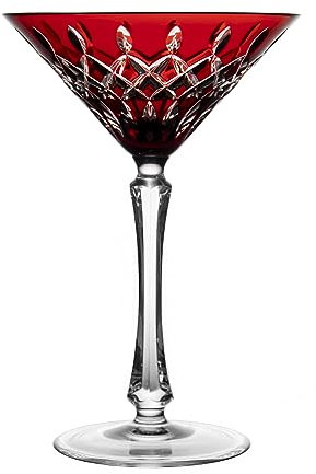 AJKA CRYSTAL Birks New England Ruby Red Martini Cocktail Glass 6.1 oz - Single Unit