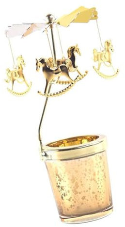 WOFASHPURET Drehbarer Kerzenhalter kerzenständer weihnachtsdeko Weihnachtskerze Sich drehender Kerzenhalter Goldbesatz Kamindekor Abendessen kerzenhalter eiserne Leuchter Hochzeit schmücken