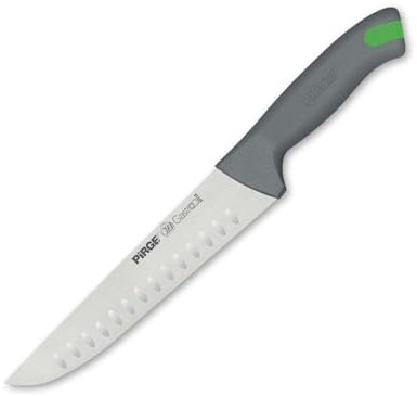Pirge Gastro Metzgermesser 21 cm Kullenschliff Schlachtermesser - Fleischermesser - Stechmesser - Schärfste Metzgermesser - Edelstahl Profi Küchenmesser - Ergonomisches 7 Farben Einsatz Griffdesign