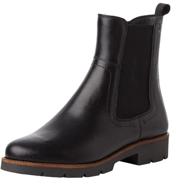 Tamaris Botines Chelsea para Mujer, Piel, Cómodos, Negro, 40 EU