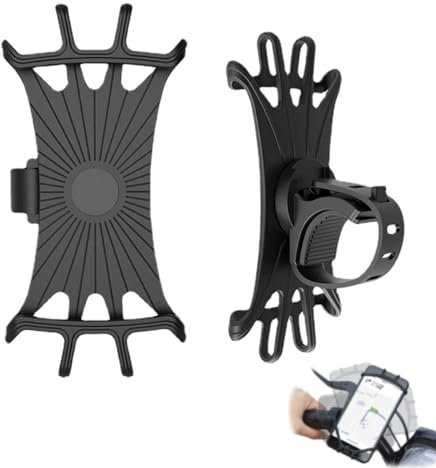 LLGSDLL 360° Drehung Halterung Handy Fahrrad, Motorrad Lenker Halterung Zubehör,Silikon Universal Fahrrad Telefonhalterung Kompatibel mit verschiedenen Marken von Handys