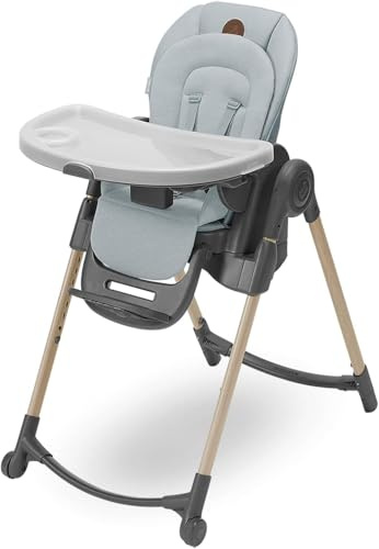 Maxi-Cosi Minla Evolutive Highchair, 0–14 Years, up to 60 kg, Baby High Chair, 9 Height Options, 5 Recline and 4 Tray Positions, Compact Fold, Adjustable Footrest, Eco Care, Beyond Grey