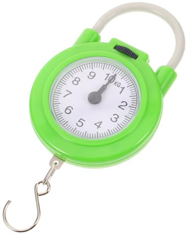 Tragbare Federwaage mit Haken, Manuelle Gepäckwaage 10kg, Grün