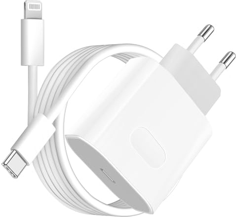 iPhone Schnellladegerät und Ladekabel für iPhone 14 13 12 11 Pro Max SE Mini Xr X XS, 20W USB C Ladegerät 2M Schnellladekabel Stecker Netzteil Power Adapter