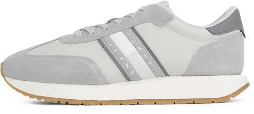 Tommy Jeans Uomo Sneakers Running Retro Profilo Basso, Grigio (Granite Road), 46