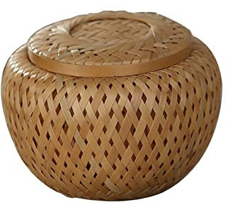 LUNCHS Porta Aglio Cipolla Vasi Intrecciati Porta Aglio Conservare Aglio, Pepe di Sichuan Anice Stellato per Gli Amici Cui Piace Cucinare(Size:S)