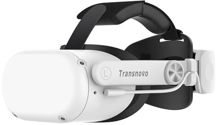 TRANSNOVO Battery Head Strap Compatible with Oculus Quest 2/Quest 3/Quest 3S, 6000mAh Battery Pack Elite Strap Replacement for Meta Quest 2 Accessories, Enhanced Comfort and Extended Play Time