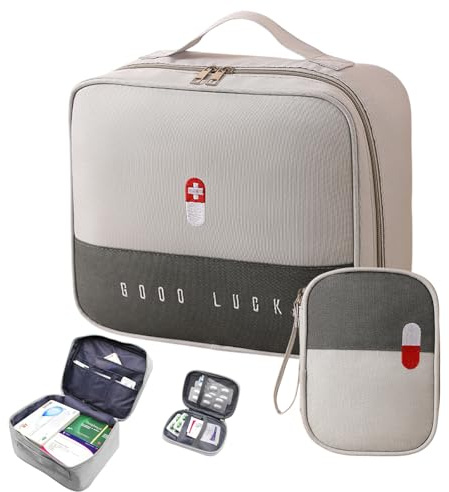 GUTERTOP 2 Stück Medikamententasche Reise, Reiseapotheke Tasche Leer, Große & Klein Reise Apothekentasche für Home Office Reisen