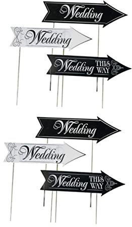 CAXUSD Hochzeitsschilder Gartenschilder Wegweiser Für Hochzeiten Hochzeitsdekore 2 Sätze Hier Entlang Hochzeit Solide Robust