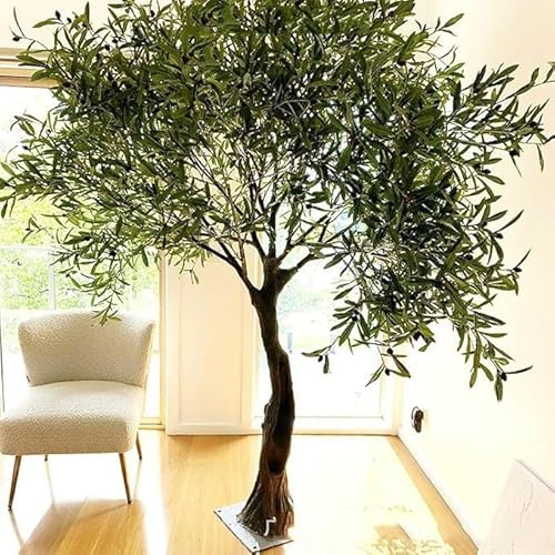 Olivo Artificial de Interior, Gran Olivo Artificial de Seda for decoración de Sala de Estar, Planta de simulación Realista de Hoja perenne for el hogar, la Oficina o la casa de Campo.(1.2mx1m)