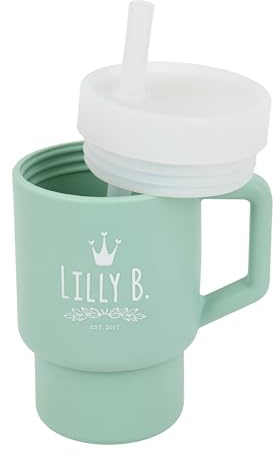 Sippy Cup – Silicone Toddler Cup – BPA-Free Baby Cup Safe for Toddlers – Easy to Clean Toddler Water Bottle – Flexible Sippy Cup 12+ Months – Baby Straw Cup with Handle 8oz (250ml) (Sage Green)
