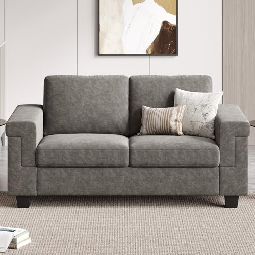 COPIAE 160 cm Kleine Couch für das Wohnzimmer, Hochbelastbares Zweisitzer-Sofa, Samtstoff 2-Sitzer-Couch mit Holzrahmen& Gepolstertem Kissen, Modernes Sofa mit tiefer Sitzfläche für Schlafzimmer Büro