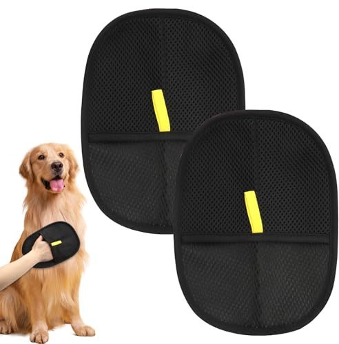 DAWRIS 2PCS Double Sided Pet Grooming Gloves,Grooming Gloves for Dogs,Reusable Pet Hair Removal Glove,Cat Brush Glove, for Washing, Hair Removal, Grooming