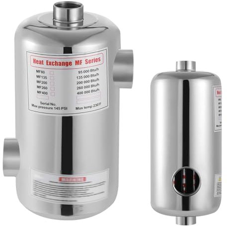 28KW Swimming Pool Heaters, Stainless Steel Pool Heaters, Temperature Reaches 120℃, Reverse Inlet and Outlet Design, Can Be Mounted Vertically or Horizontally, for Swimming Pools, Spas, Hot Tubs