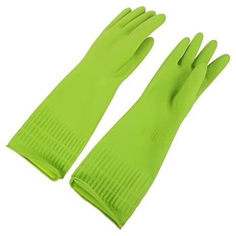 TOPPERFUN Long Dishwashing Gloves for Kitchen Cleaning Nitrile Coated Extra for Washing Dishes and Car
