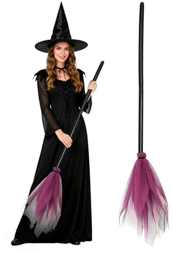 QLHNGUZ Halloween Witches Broom Witch Stick Costume Kids Broomstick Halloween Party Props Children's Witches Broomstick Toys For Cosplay Costume Decoration 1 PC