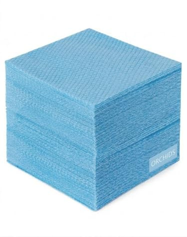 ORCHIDS Disposable Cleaning Cloths Pack of 50 – Blue J Cloths Non Woven Wipes – Multi Purpose Kitchen & Bathroom Cloth 42 x 35cm (Blue)