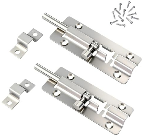 2 Pcs Door Lock, 304 Stainless Steel Door Latch with Screws
