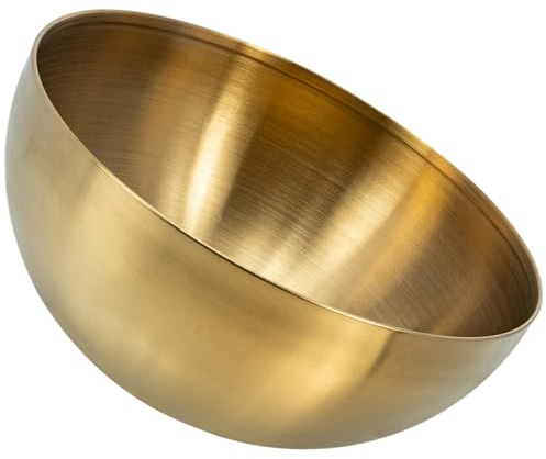 iplusmile Ensaladera De Acero Inoxidable 12 Cm Dorada, Tazón Multifunción Para Mezclar y Servir, Recipiente Resistente Para Ensaladas y Fideos, Adecuado Para Cocina y Reuniones Familiares | Acabado Fino y Bordes Suaves, Agarre Cómodo, Uso Multipropósito en Restaurante y Hotel