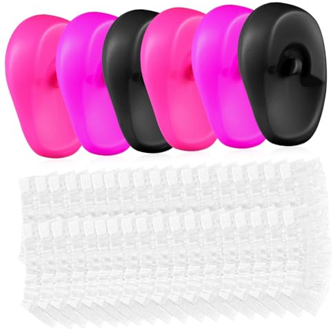 ARTSEWPLY Disposable Hair Dye Ear Covers and Silicone Ear Protectors 206pcs Set with 3 Pairs Reusable Bath and Shower for Salon and Home Hairdressing