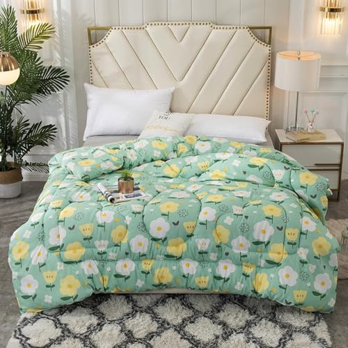 Odot Edredón Invierno Cama 150 180 200, Edredon Nordico Sin Funda Invierno Reversible Acolchado para Cama Ligera y Respirable Manta de Suave para Días Frío (8238 Flor Amarilla,200x230cm)