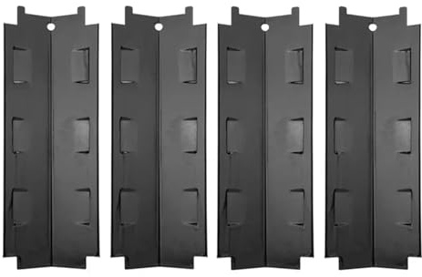 SHENJMAI Plaque chauffante pour Barbecue Plaque chauffante for Gril, grilles de en Fonte revêtues Porcelaine, Cuisson universelles et Robustes for Barbecue à gaz, Remplacement for(Black 4packs)