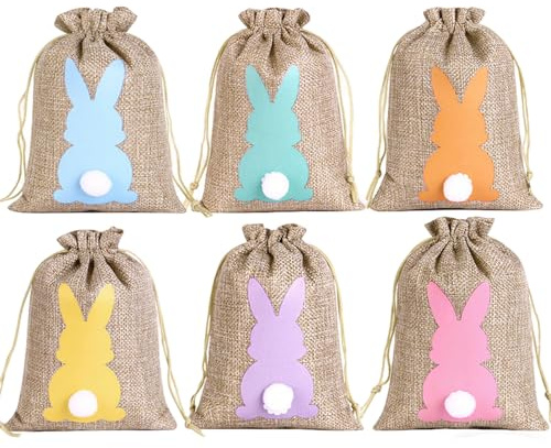 DAHI Bolsas de Pascua para rellenar, bolsas de Pascua, bolsas de regalo, bolsas de Pascua, bolsas para rellenar, bolsas de regalo, bolsas de regalo, cestas de Pascua (beige)