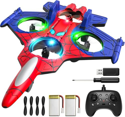 GraceDuck Aereo Telecomandato Bambini da 8 Anni, Mini Drone Bambino, Caccia RC con Funzione 360° Flip e Capriola, Giocattolo da Esterno, Regalo per Ragazzi