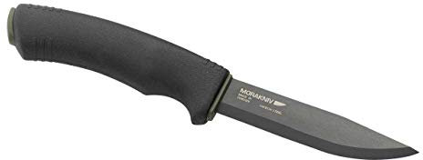 Mora-Bushcraft Survival, Sandvik-Stahl 12C27, Gummigriff, Schwarze Scheide, abnehmbare Gürtelschlaufe, Feuerstahl