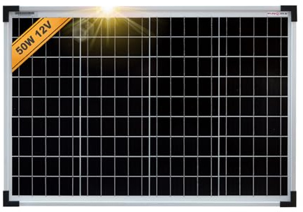 enjoy solar® Panneau Solaire Monocristallin 50W 12V, PERC 9BB – Idéal pour camping-car, installation balcon, abri de jardin, bateau