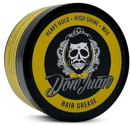 Don Juan Hair Grease Pomade 4 Ounce Jar | Heavy Hold | High Shine | Wax Based | Floral Barbershop Scent