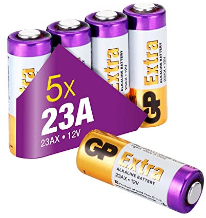 GP Extra Alkaline V23GA 12v Batterie | 5 Stück Batterie 23a 12v, quecksilber frei | P23GA / LRV08 Batterie für Fernbedienungen, Funktürglocken, Bluetooth-Headsets, Sicherheitssysteme etc.