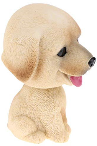 Tenlacum Adorable Resin Bobblehead Puppy Dog Figurine Car Dashboard Decoration Nodding Shaking Head for Home Desk - (Labrador)