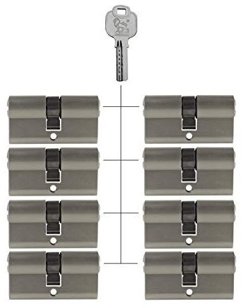 8x Profilzylinder 60 mm 30/30 gleichschließend inkl. 40 Schlüssel