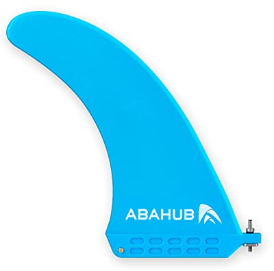 Abahub 8'' SUP Single Center Fin with 1 No Tool Fin Screw, Fiberglass Reinforeced 8 inch SUP Replacement Fins for Surfboard, Stand-up Paddle Board, Longboard, Blue