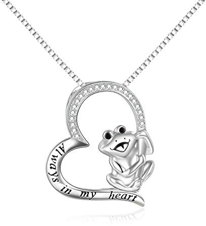 AXELUNA Collier Grenouille Pour Femme En Argent Sterling S925 Avec Pendentif En Forme De Grenouille - Cadeau Pour Maman, Fille, Anniversaire