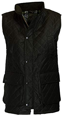 WALKER AND HAWKES - Herr vax diamant quiltad Lincoln Gilet, Oliv, XL