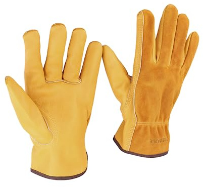 Fire-Maple Heat Proof Gardening Gloves | Leather Safety Work Gloves for Men & Women | 1 Pair for Stove/Openfire/BBQ/Grill/Oven/Welding (For Winter)