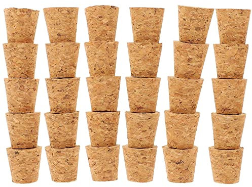 Healvian 30stücke Holz Flaschenverschluss Korken Weinflaschenstopfen Flaschenabdichtung Ersatzkorken Flaschenstopfen Holzverschluss