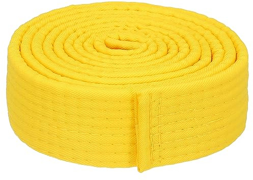 PATIKIL Taekwondo Farbe Rangliste Gürtel 1.5 x7.2Ft 2.2m Polyester Kampfsport Judo Karate Gürtel für Lehrpraxis Gelb