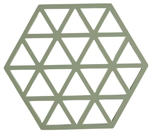 Zone Denmark Triangles Topfuntersetzer, Hitzebeständig bis 250 °C, Silikon Untersetzer, Dekorative Untersetzer für Töpfe und Pfannen, Spülmaschinenfest, 16 x 14 cm, Rosemary