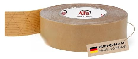 226 ALFA - Ruban adhésif spécial double-face StrongTac, 40 mm x 50 m, 1 pièce, pour montage de plinthes en tissu ou moquette, extrêmement fixant