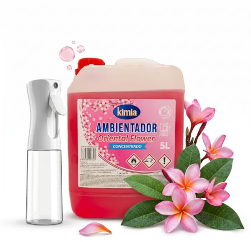 KIMIA - Ambientador de Hogar Oriental Flowers 5L | Perfumador con Fragancia Floral Oriental Duradera | Para Cualquier Estancia de Casa, Coche y Más | Fórmula Concentrada | Ambiente Fresco y Perfumado