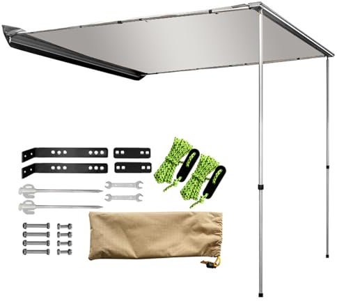 LXRHLIKG Auto Markise für den Außenbereich, 420D Silberbeschichtetes Oxford-Gewebe, Höhenverstellbar, wasserdichte Markise Auto(200 * 200cm/6.6 * 6.6ft)