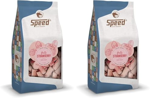 Speed Delicious speedies Strawberry Friandise pour Cheval goût Fraise collation fruitée pour Chaque Cheval, Meilleurs ingrédients, Tout Simplement Pratique (1 kg) (Lot de 2)