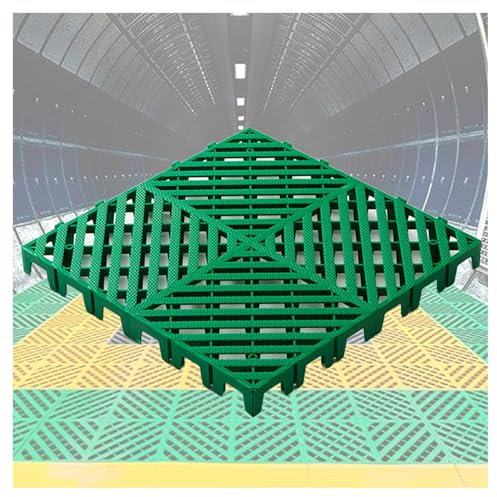 Piastrelle For Pavimenti Modulari Ad Incastro, Tappetini For Garage In PVC Morbido Piastrelle For Pavimenti Da Campeggio All'aperto For Vasca Idromassaggio For Uso Interno Ed Esterno(Green,50x50x5CMCM