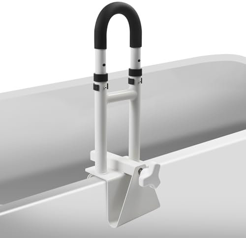YedZen Badewannen Einstiegshilfe für Senioren, Verstellbar Badewannenhaltegriffe, Haltegriff Bad für Badewanneneinstiegshilfe mit Gummipolster, Griffstange für Wannen Rand