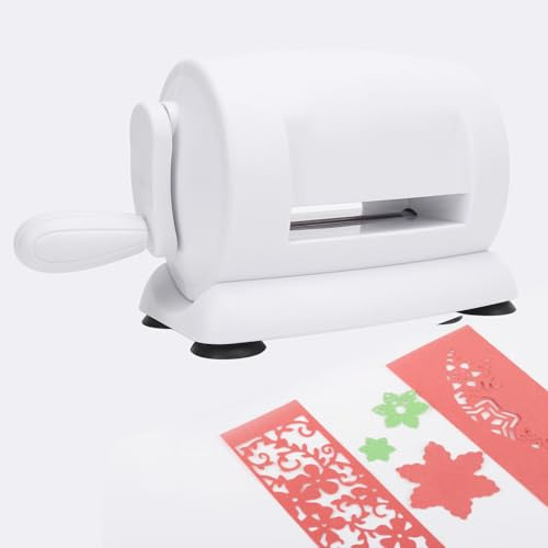 Die Cutting & Embossing Machine for DIY, Manual Portable Cutter with 6 Opening, Built-in Suction System for Card Making, Scrapbooking & Art Craft