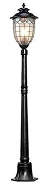 SGKOMN Farola de Exterior Retro, iluminación de Paisaje de Parque, Poste de luz, Pilar de Noche de Piedra Tradicional, lámparas de Valla de jardín Exterior, lámpara de Columna de c(Black-115cm)